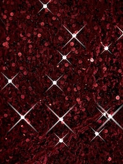 Threadbare Red Sequin Velour Drop Shoulder Top - Image 6 of 6