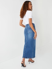 Threadbare Blue Denim Maxi Skirt - Image 3 of 4