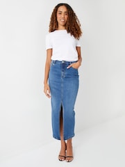 Threadbare Blue Denim Maxi Skirt - Image 4 of 4