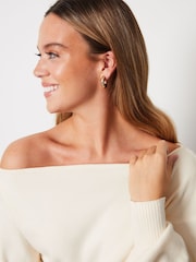 Blanco - Suéter de punto con cuello sesgado de Threadbare - Imagen 4 de 4