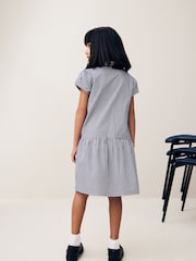 Navy Blue Cotton Rich School Gingham Zip Dress (3-14yrs) - Image 2 of 7