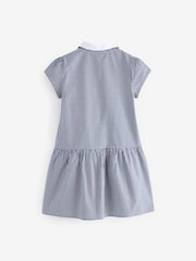 Navy Blue Cotton Rich School Gingham Zip Dress (3-14yrs) - Image 6 of 7