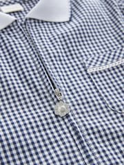 Navy Blue Cotton Rich School Gingham Zip Dress (3-14yrs) - Image 7 of 7