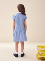 Azul medio - Vestido escolar de cuadros con cremallera en la parte delantera con alto contenido de algodón (3-14 años) - Imagen 5 de 10