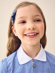 Azul medio - Vestido escolar de cuadros con cremallera en la parte delantera con alto contenido de algodón (3-14 años) - Imagen 6 de 10