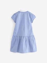 Azul medio - Vestido escolar de cuadros con cremallera en la parte delantera con alto contenido de algodón (3-14 años) - Imagen 9 de 10