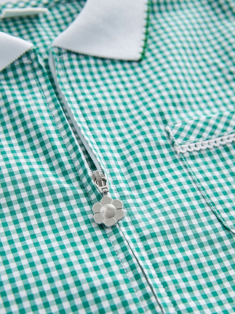 Grün - Schulkleid mit Reißverschluss vorne, Vichy-Karo und hohem Baumwollanteil (3–14 J.) - Bild 7 von 7