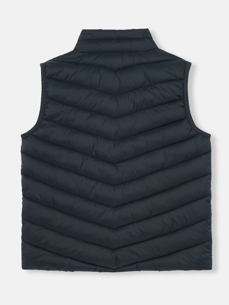 Joules Boys' Crofton Navy Blue Packable Padded Gilet - Image 2 of 6 Joules Boys' Crofton Navy Blue Packable Padded Gilet - Image 2 of 6