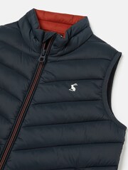 Joules Boys' Crofton Navy Blue Packable Padded Gilet - Image 3 of 6