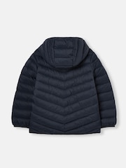 Joules Kids' Cairn Navy Blue Showerproof Padded Jacket - Image 3 of 6
