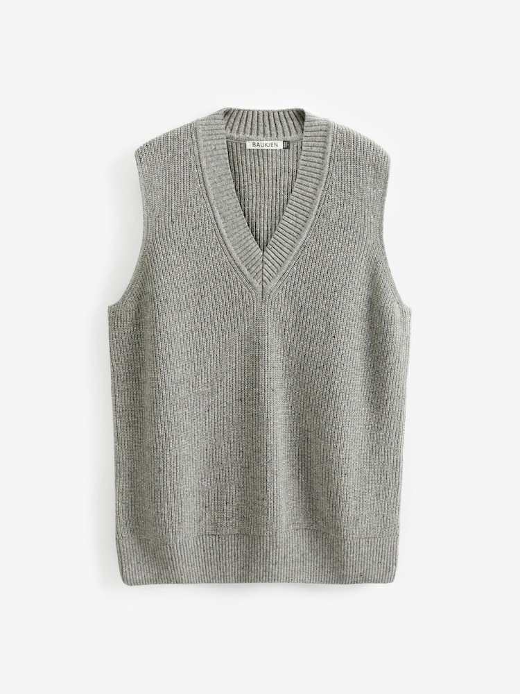Baukjen Grey Katalina Recycled Wool Knitted Vest - Image 6 of 6
