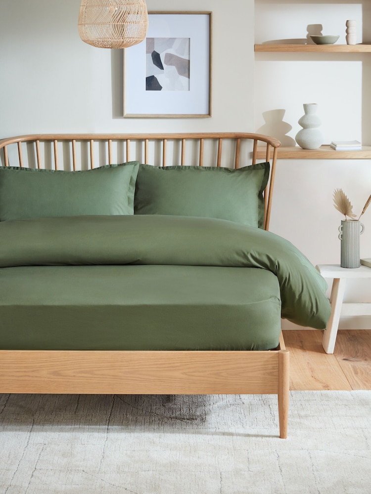 Green Deep Fitted 100% Cotton Relaxed Sheet - Image 1 of 1