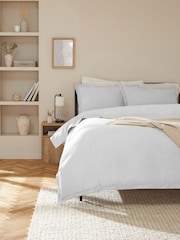 Grey 100% Cotton Duvet Cover and Pillowcase Set - Image 1 of 4