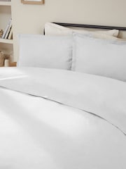Grey 100% Cotton Duvet Cover and Pillowcase Set - Image 2 of 4