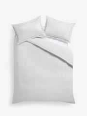 Grey 100% Cotton Duvet Cover and Pillowcase Set - Image 3 of 4