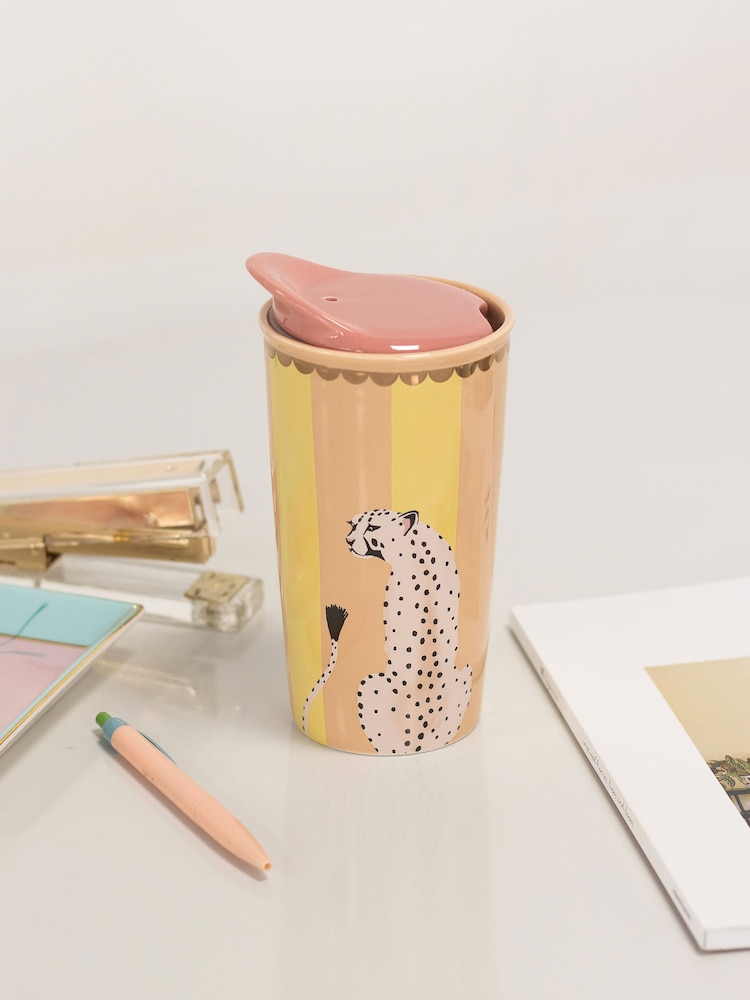 Yvonne Ellen Cheetah Travel Mug - Image 1 of 3