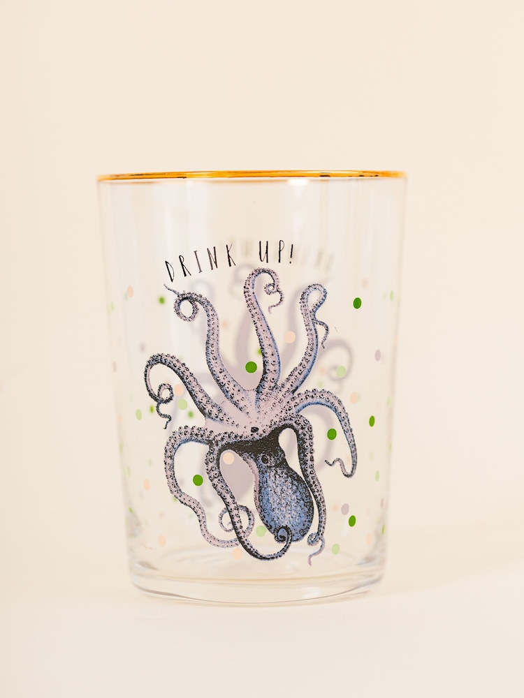 Yvonne Ellen Clear Octopus HI Ball Glasses Set of 2 - Image 2 of 3