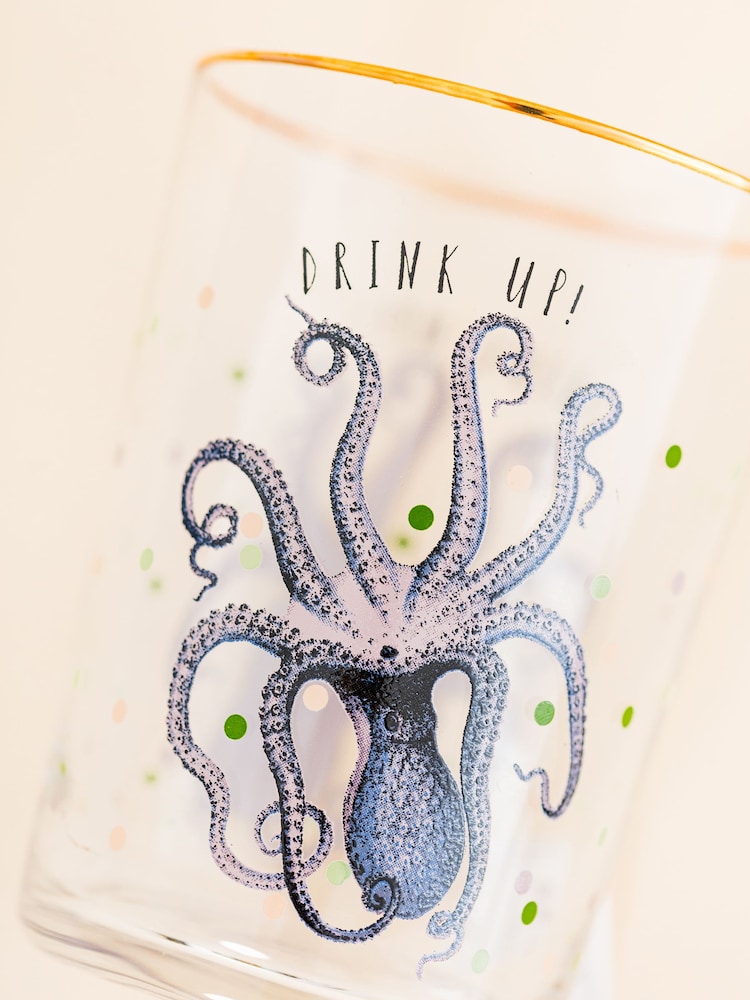 Yvonne Ellen Clear Octopus HI Ball Glasses Set of 2 - Image 3 of 3
