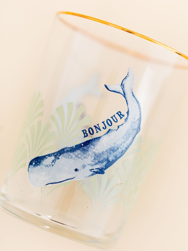 Yvonne Ellen Set of 2 Clear Whale Hi Ball Glasses 55CL - Image 2 of 2