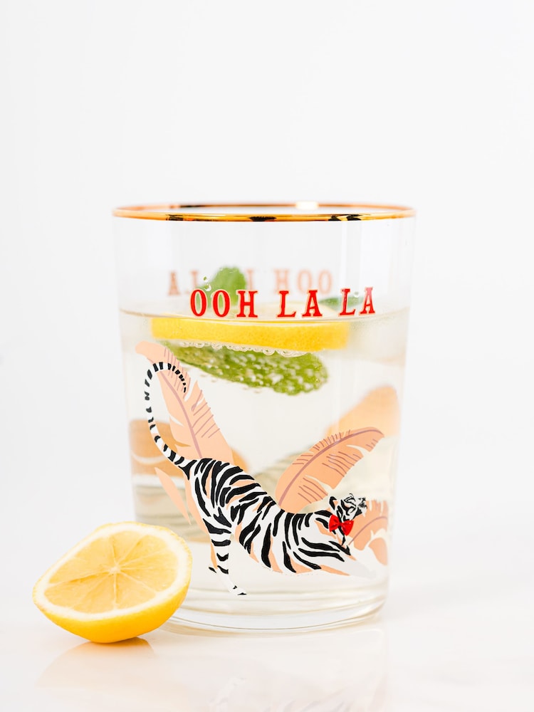 Yvonne Ellen Clear Tiger HI Ball Glasses Set of 2 - Image 1 of 3 Yvonne Ellen Clear Tiger HI Ball Glasses Set of 2 - Image 1 of 3