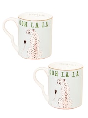 Yvonne Ellen Set of 2 Multi Cheetah Small Mugs - Image 2 of 2