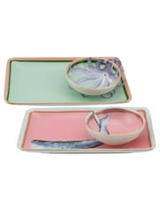 Yvonne Ellen Set of 2 Sushi Plates, Dip Bowls & Chopsticks - Image 2 of 4