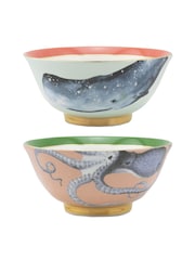 Yvonne Ellen Set of 2 Rice Bowls With Noodle Bowl CHOPSTICKS - Image 2 of 2