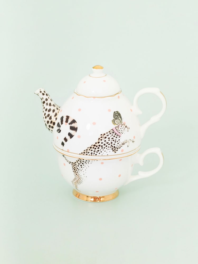 Yvonne Ellen Cheetah Tea For One Teapot - Image 1 of 2