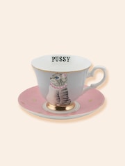 Yvonne Ellen Teacup & Saucer Pussy Cat - Image 1 of 2