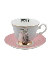 Yvonne Ellen Teacup & Saucer Pussy Cat - Image 2 of 2