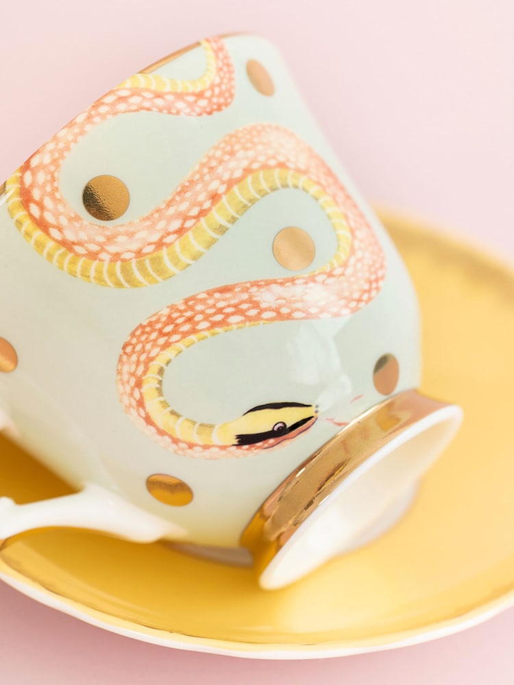 Yvonne Ellen Snakey Teacup & Saucer - Image 3 of 3