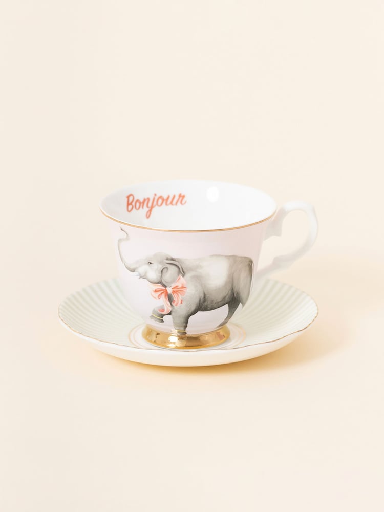 Yvonne Ellen Elephant Teacup And Saucer - Image 1 of 2