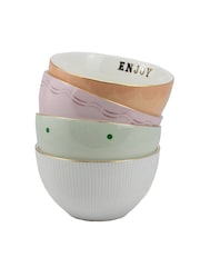 Yvonne Ellen Slogan Cereal BOWLS SET OF 4 - Image 2 of 2