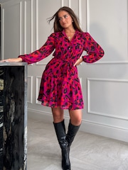 Girl In Mind Purple Phoebe  Mini Shirt Dress - Image 1 of 4