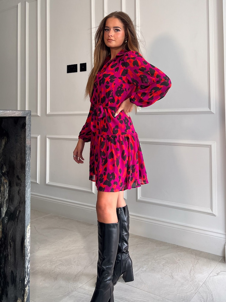 Girl In Mind Purple Phoebe  Mini Shirt Dress - Image 2 of 4