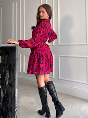 Girl In Mind Purple Phoebe  Mini Shirt Dress - Image 3 of 4