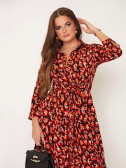 Girl In Mind Orange Brielle Shirt Maxi Dress - Image 3 of 3