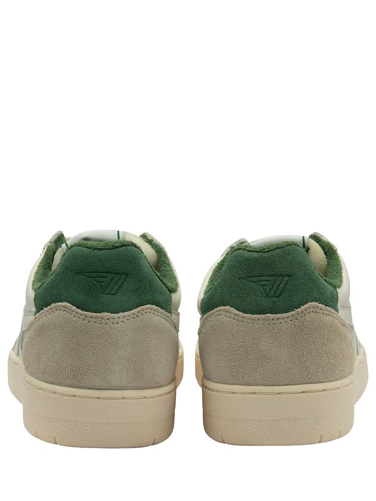 Gola Off White/Evergreen Mens  Eagle Leather Lace-Up Trainers - Image 3 of 3
