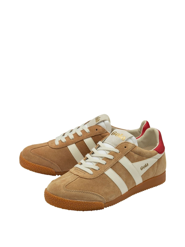 Gola Brown Ladies Elan Suede Lace-Up Trainers - Image 2 of 4