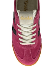 Gola Purple Ladies Elan Suede Lace-Up Trainers - Image 4 of 4