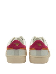 Gola Pearl White Ladies Falcon Leather Lace-Up Trainers - Image 3 of 4