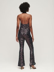 Superdry Silver Sequin Halter Jumpsuit - Image 2 of 6
