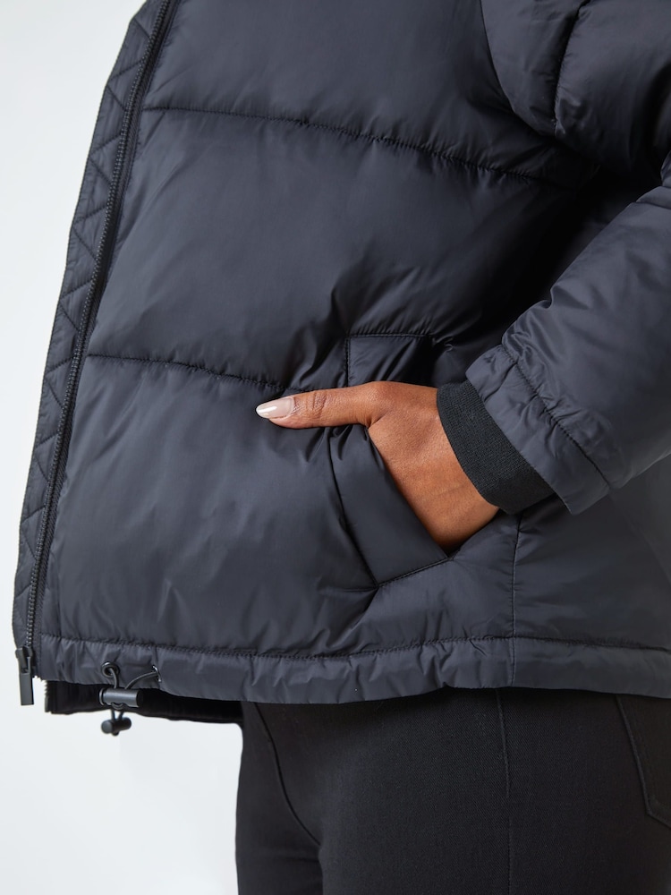 Roman Black Petite Padded Puffer Coat - Image 5 of 5
