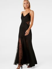 Forever New Black Bailey Lace Splice Maxi Dress - Image 3 of 4