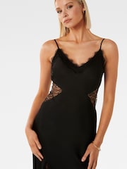 Forever New Black Bailey Lace Splice Maxi Dress - Image 4 of 4