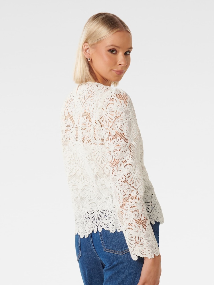Forever New White Lucille Lace Shell Top - Image 2 of 5