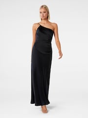 Forever New Navy Kelly One Shoulder Satin Maxi Dress - Image 1 of 4