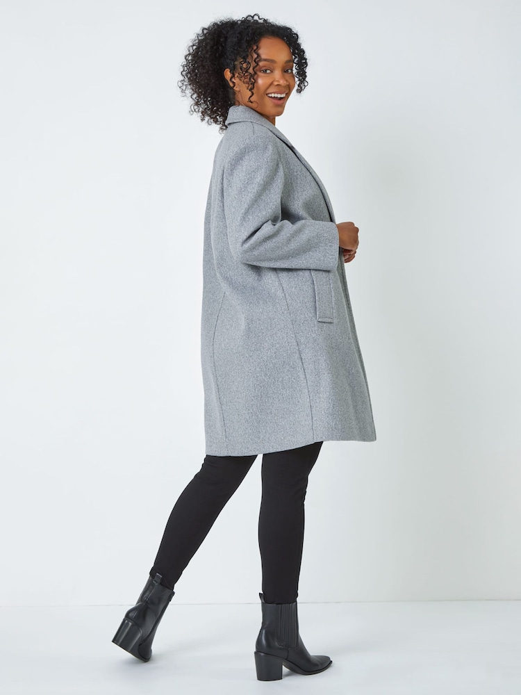 Roman Grey Petite Smart Button Coat - Image 2 of 5