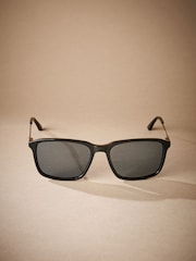 Black Signature Polarised Wayfarer Sunglasses - Image 2 of 5