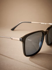 Black Signature Polarised Wayfarer Sunglasses - Image 3 of 5
